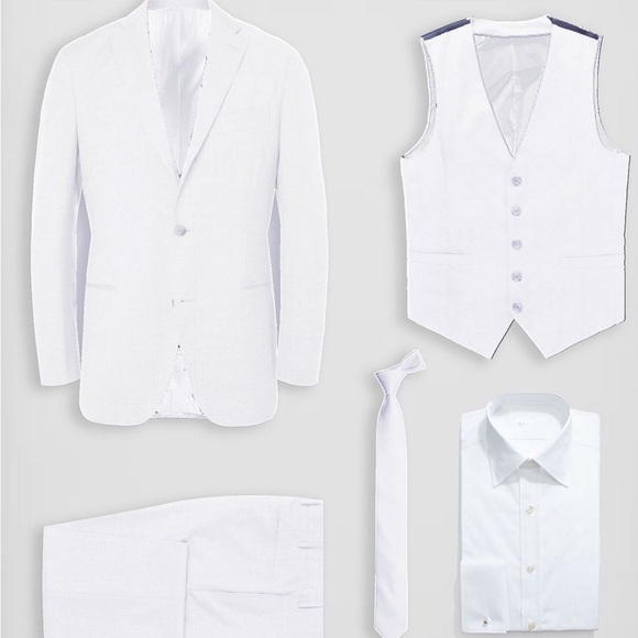 Perry Ellis Toddler Boy's 5-Piece Shirt, Tie, Jacket, Vest and Pants Suit Set 3 - Picture 4 of 7